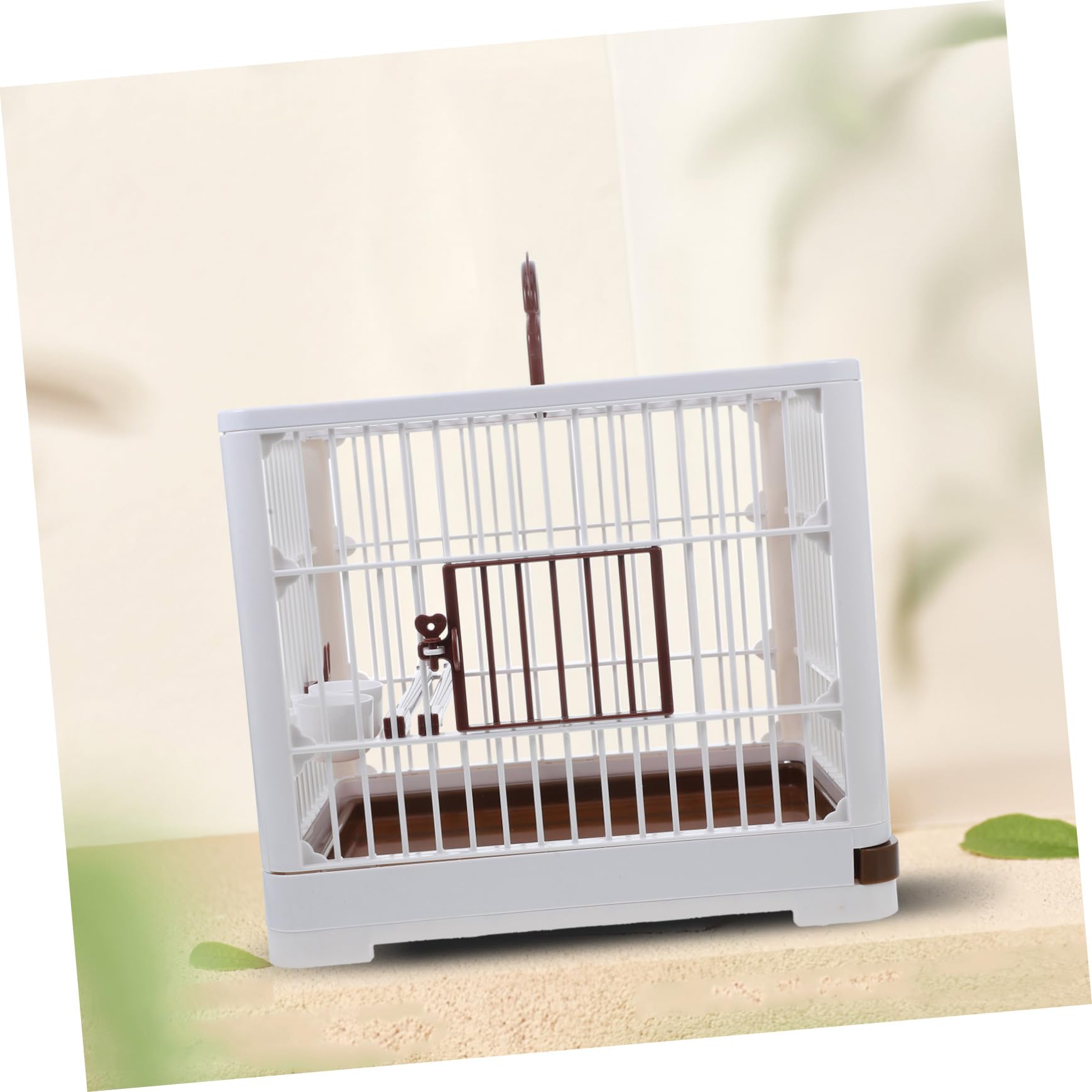 Happyyami Reisekäfig für Vögel Wellensittichkäfig aus Abs Abnehmbare Bodenschale Seitentüren Leicht Tragbar für Reisen und Outdoor Aktivitäten