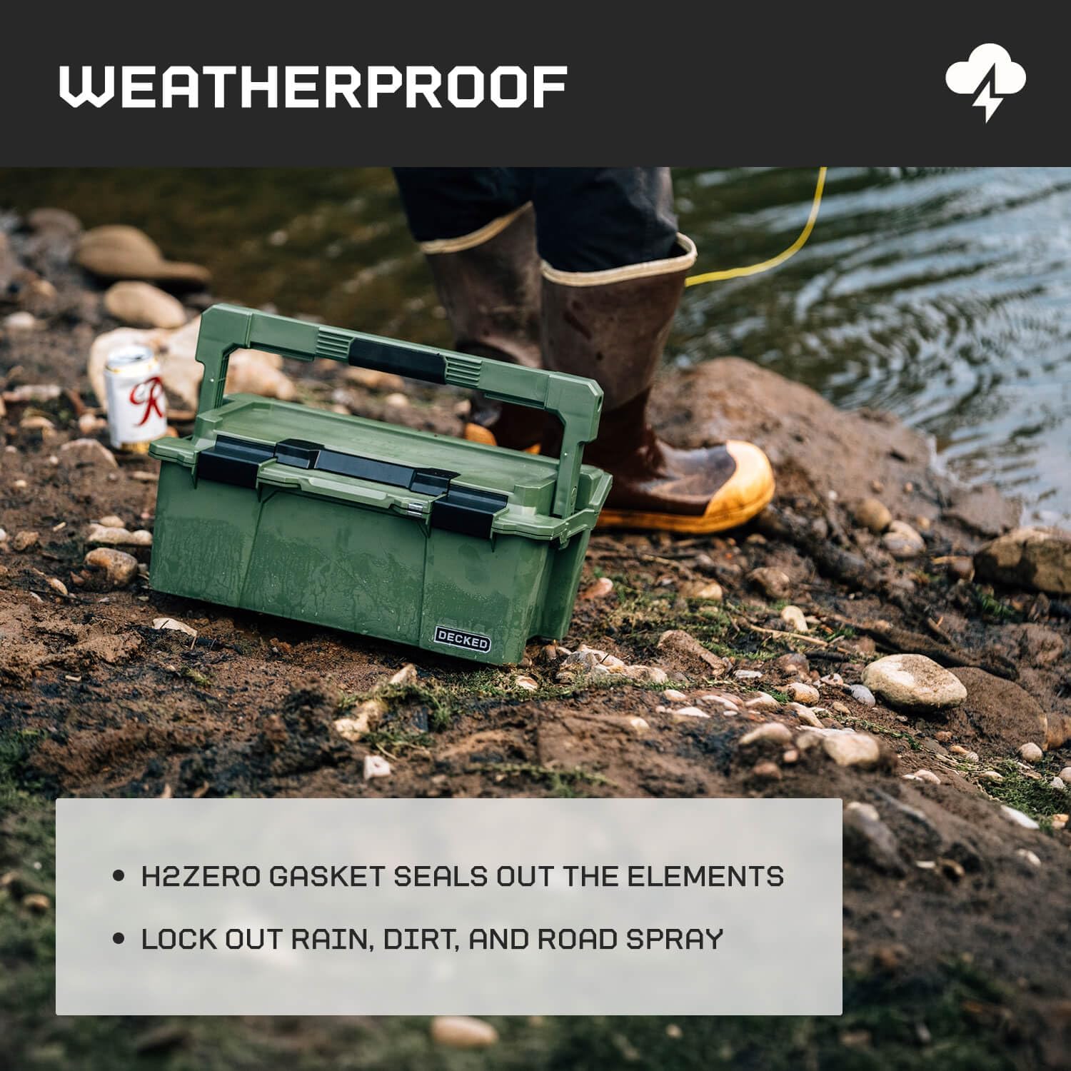DECKED Sixer 16 Protective Case with Removable Tool Tray - Ranger Green