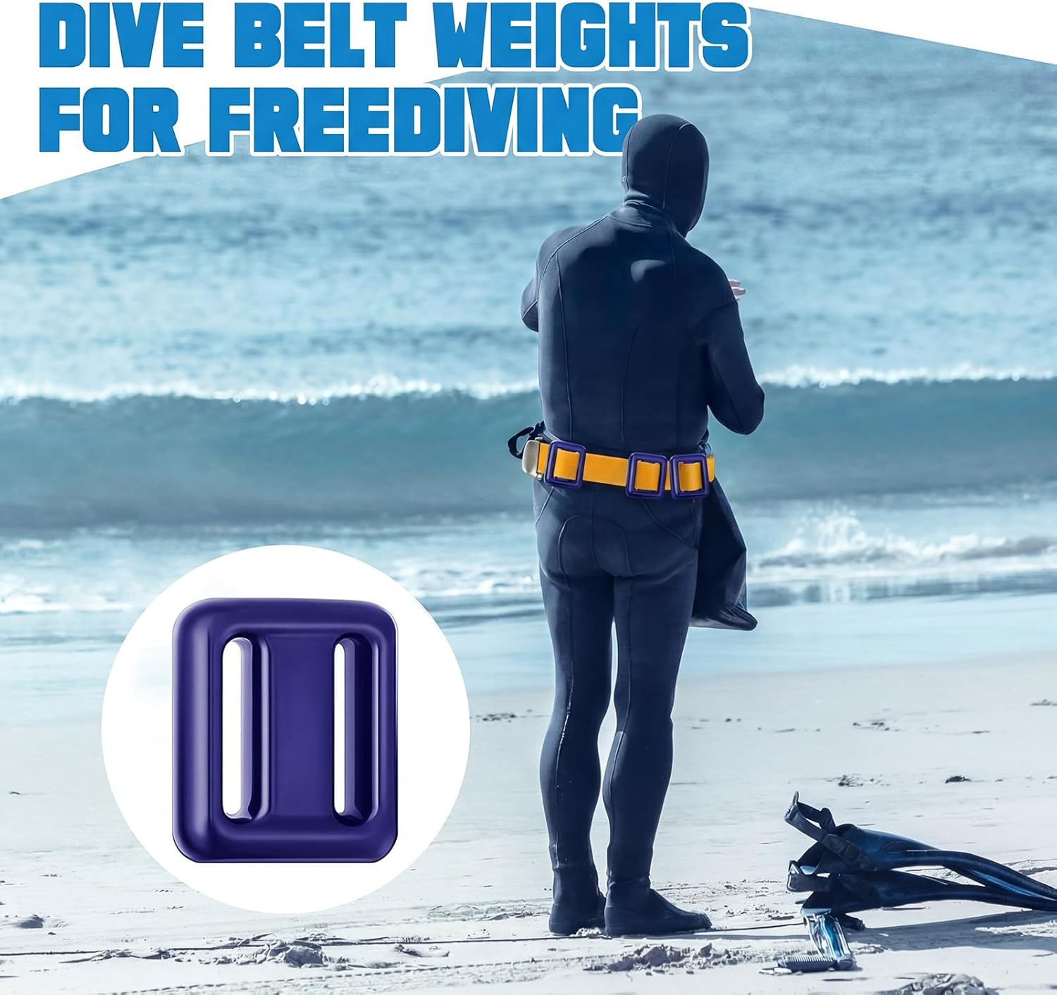 4 Pcs Dive Weights Belt for Scuba Diving Coated Dive Weights Nylon Dives Belt with 1 Metal Quick Release Buckle for Free Diving Spear Fishing