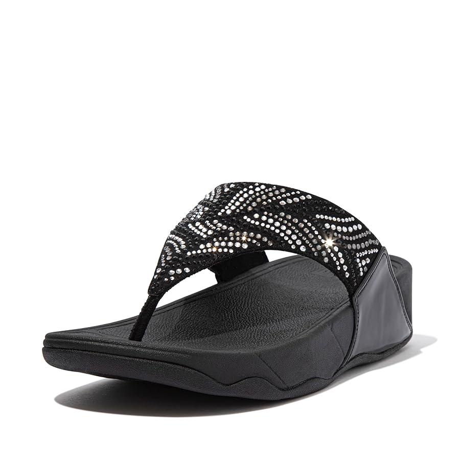【FITFLOP】LULU CRYSTAL SLIDES★ブラック Women's Lulu Microfibre-Faux-Leather-(Pu) Slides | FitFlop US