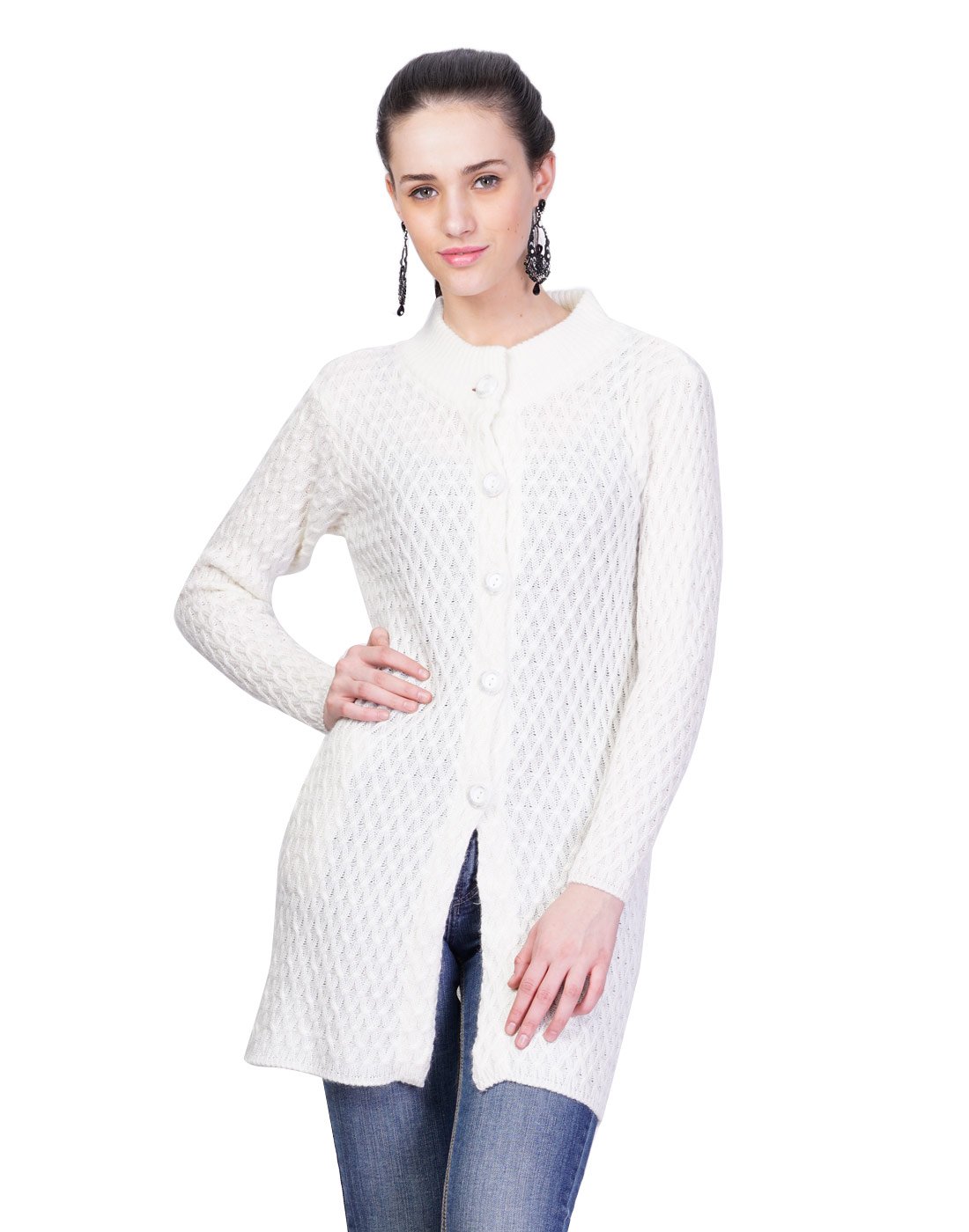 MONTREXWhite Designer Long Coat for Women