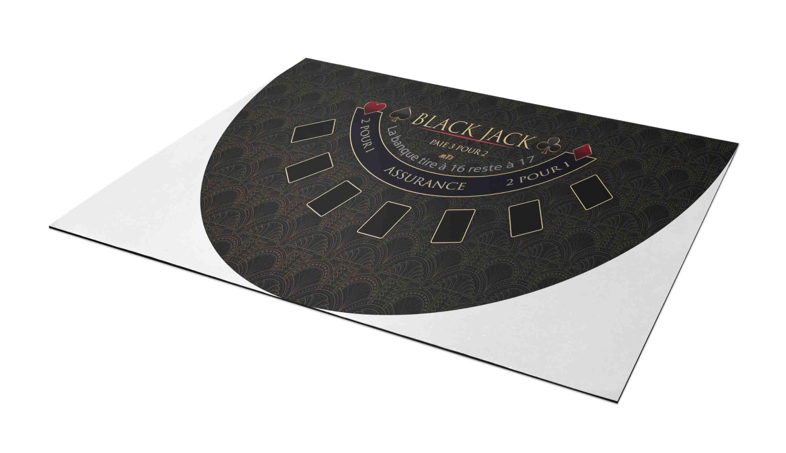 Alfombra de casino Black Jack 140 x 70 cm neopreno VIP negro