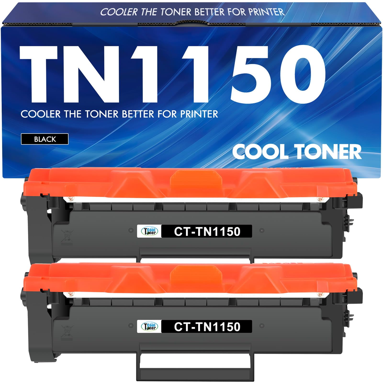 TN1150 TN-1150 Toner Kompatible für Brother TN1150 TN-1150 TN 1150 Tonerkartusche für HLL1240W HLL1242W HLL1242WXL DCPL1640W DCPL1642W DCPL1642WXL DCPL1660W (Schwarz 2-Pack, mit Chip)