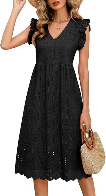 Luchtige zomerjurk met wijde mouwen van viscose – Webshop
