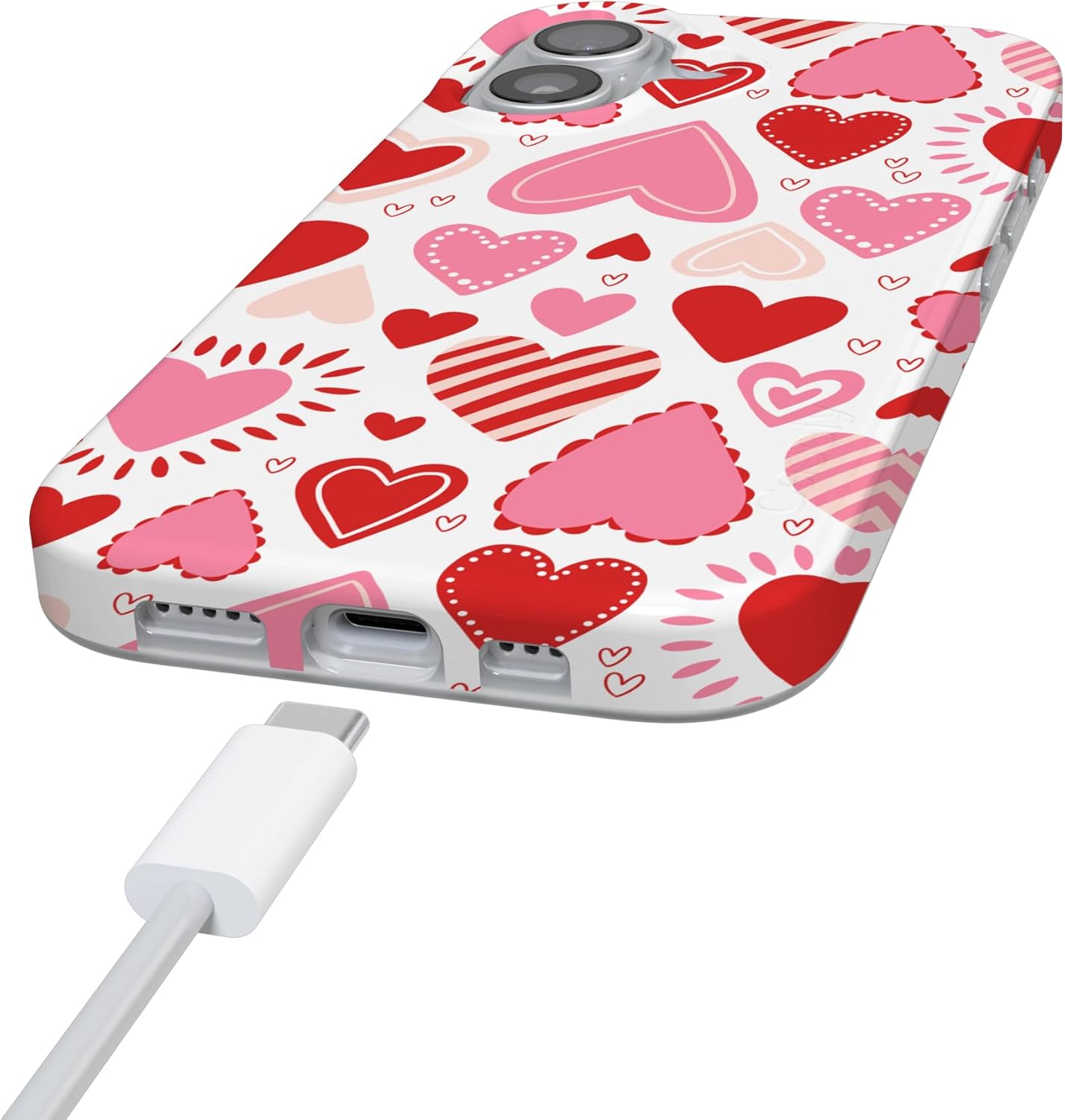 Casely iPhone 17 Case | Love Struck | Heart Stickers | Compatible with MagSafe | Classic Ultra Slim Design