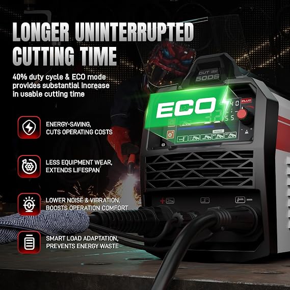 ANDELI Plasma Cutter, Non-Touch Pilot Arc 50A Plasma Cutting Machine,4.05'' Larger LED Display,5/8 Clean Cut, Post Flow Mesh,Plate Cutting/Grid Cutting/Marking 110/220V,2T/4T for Beginners DIY