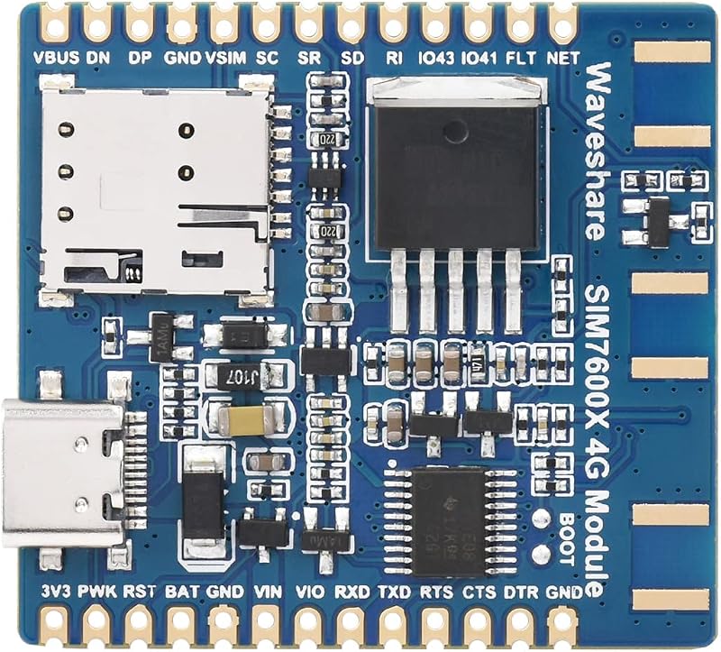 Waveshare SIM7600E-H 4G-Module, Used for Windows/Linux Dial-up Internet Access, Cloud Platform Communication, GNSS Locating, Compatible with Raspberry Pi/Jetson Nano/ESP32/STM32 Programming Platforms