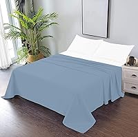 Vista 13 de TBM 1PC Solid Flat Sheet Smooth Touch Hotel Quality 100% Egyptian Cotton Perfectly Fit for Oversize and Extra Height Bed Solid 600 Thread Count