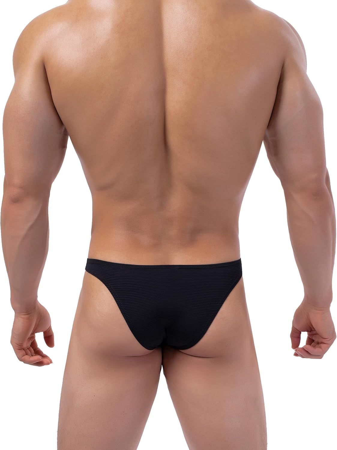 iKingsky Men's Cheeky Bikini Underwear Sexy Mid Coverage Back Briefs Stretch Striped Under Panties for Men - Image 4