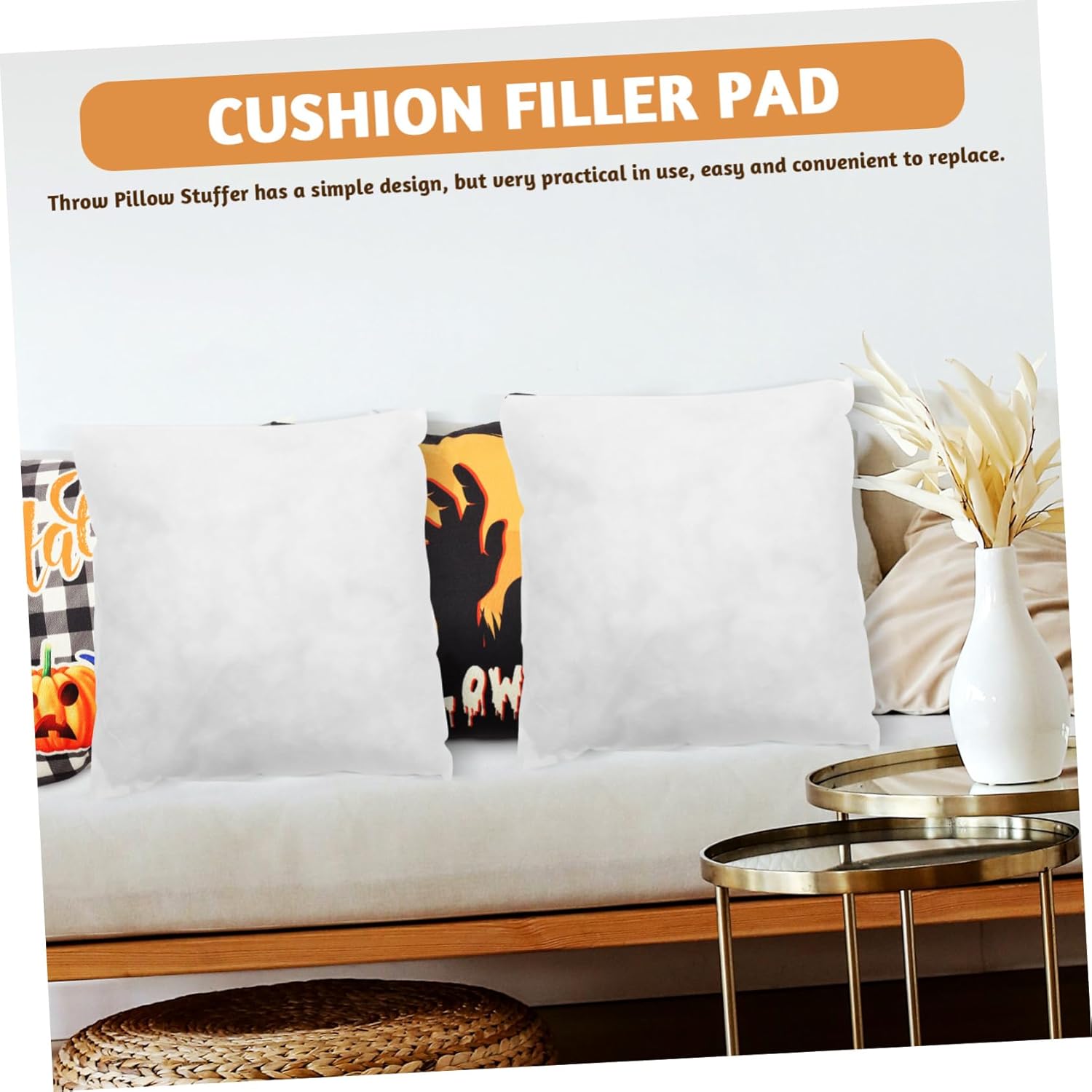 Cushion Inserts Square Pillow Inner for Decorative Covers Soft Filling for Home Sofa Car and Dormitory Use