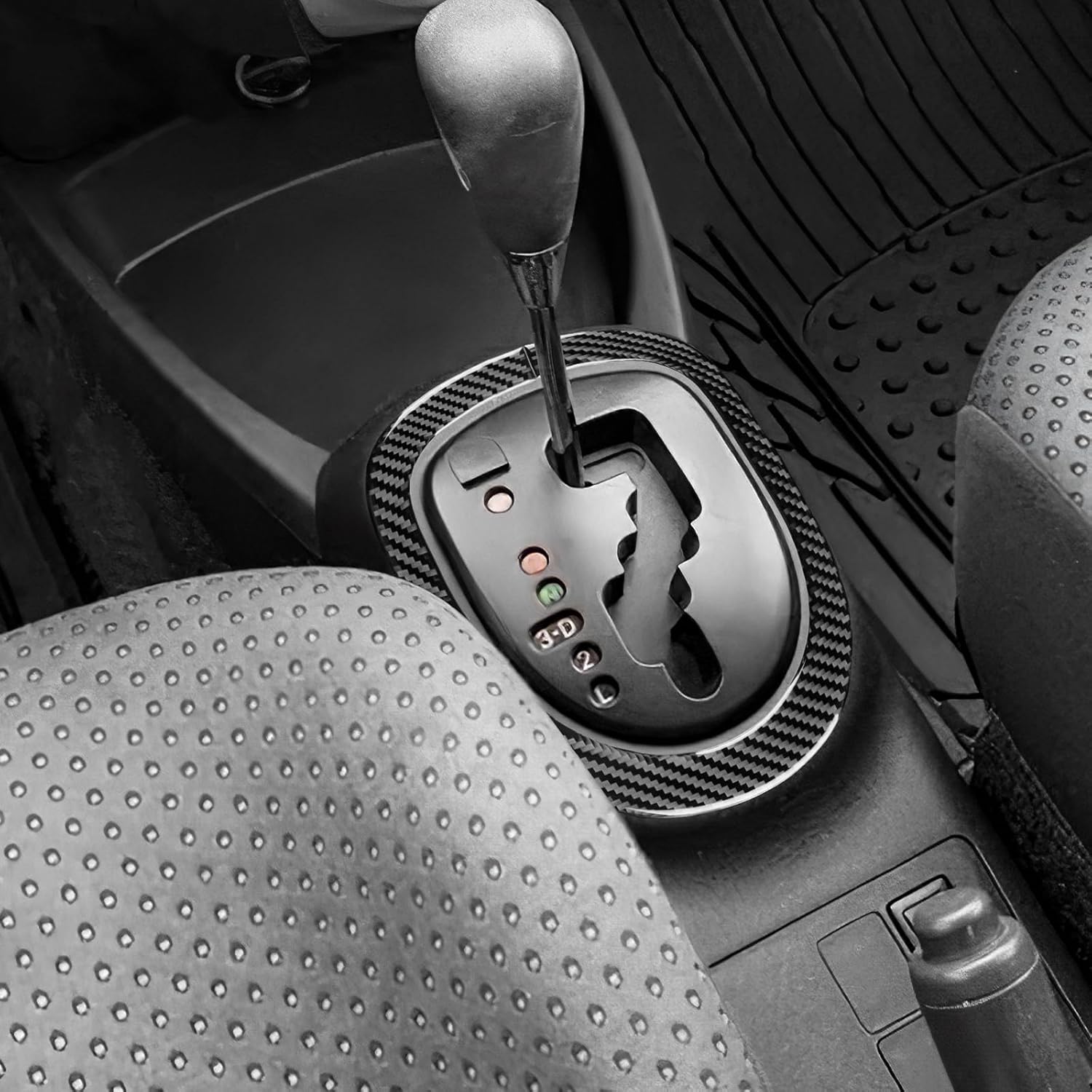 Real Carbon Fiber Gear Shift Outer Frame Covers - for Toyota Yaris 2006 2007 2008 2009 2010 2011 Carbon Fiber Accessories, Durable Anti-Scratch Protective Accessories (Black)