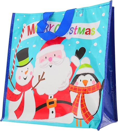 Miniatura 2 de Fifth Ave Kraft Bolsas reutilizables grandes de Navidad con asas (juego de 4), Varios color