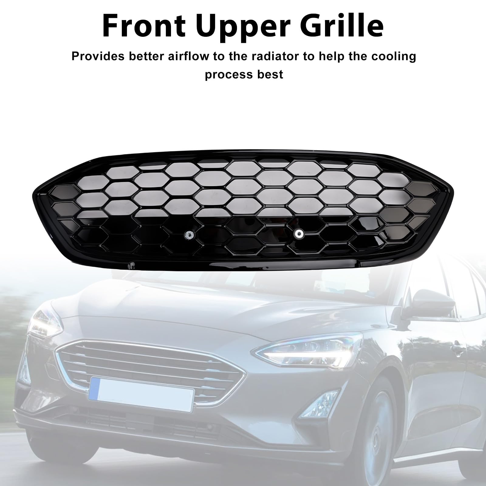 Griglia paraurti Anteriore ST Style Gloss Black Mesh Front Bumper Fit for Ford Focus MK4 2018-2021 (No Logo)