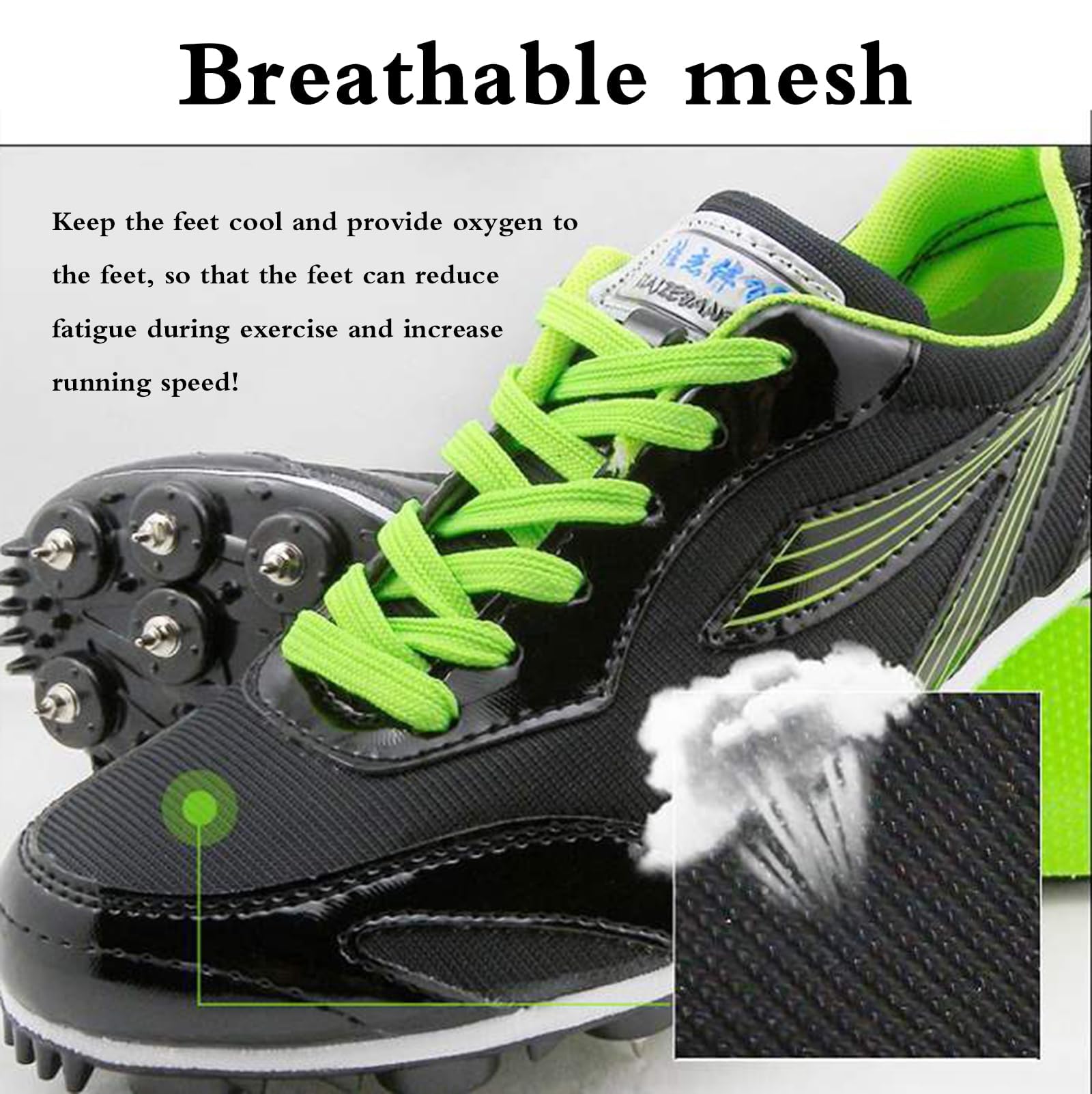 Chaussures d'Athlétisme à 7 Clous, Pointes Antidérapantes Légères et Respirantes pour Saut en Hauteur et Longueur, 30-46 EU