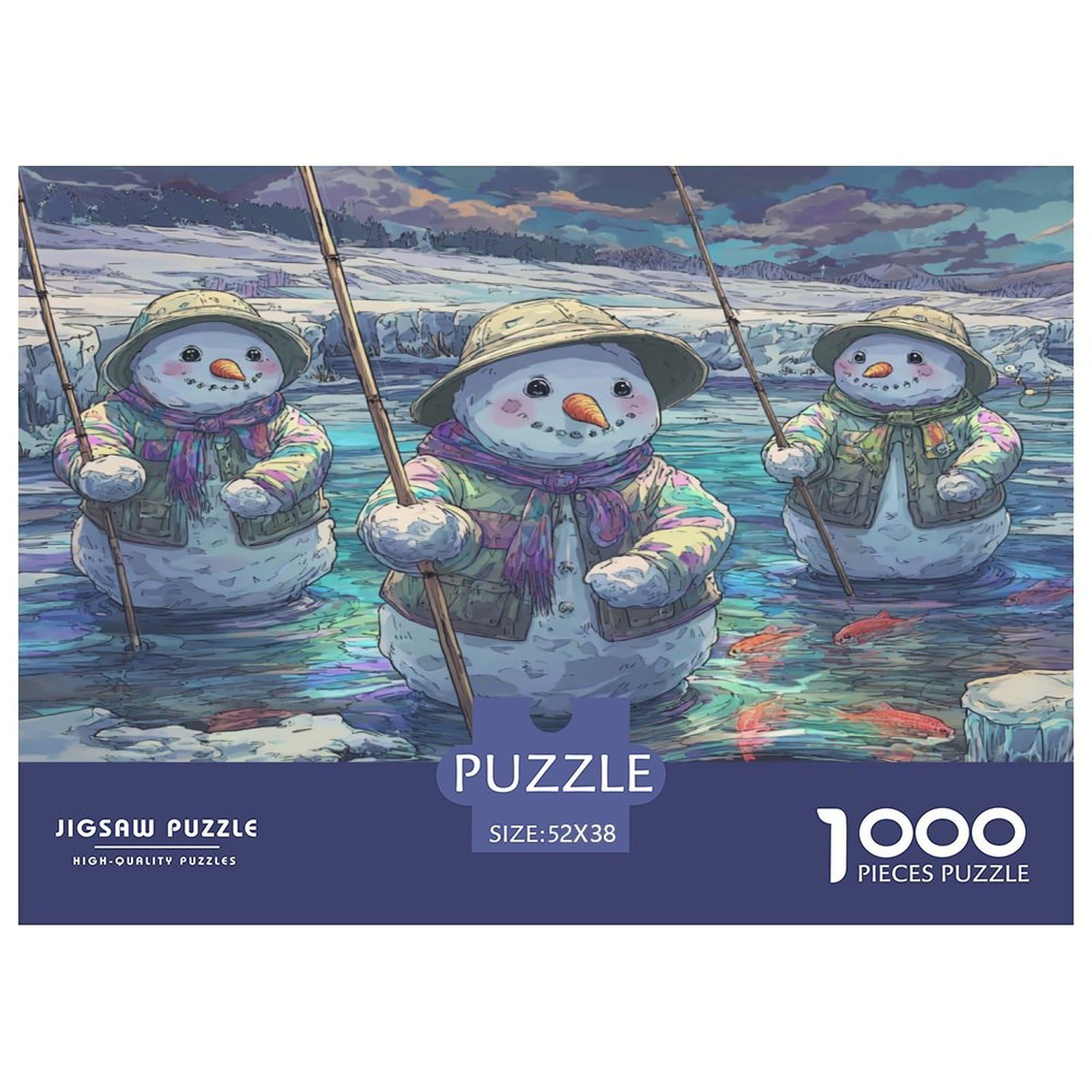 Jigsaw Puzzles for Adults 1000 Pieces Snowman Puzzle Impossible Difficult Challenging for Men Women, Home Decoration 52x38cm/1000pcs