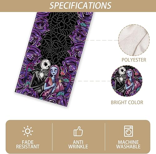 Miniatura 6 de Camino de mesa de Halloween, mantel de Halloween, decoraciones y suministros para mesa del hogar, 13 x 72 pulgadas