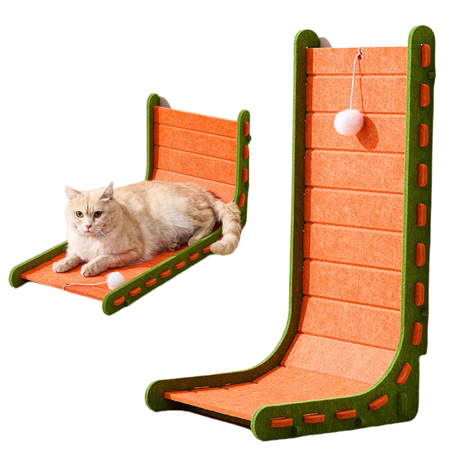 Cat Scratcher with Plush Ball Toy, Felt Cat Scratcher for Indoor Cats Resting and Playing, Durable Scratchers Easy to Clean, Prevents Furniture Damage