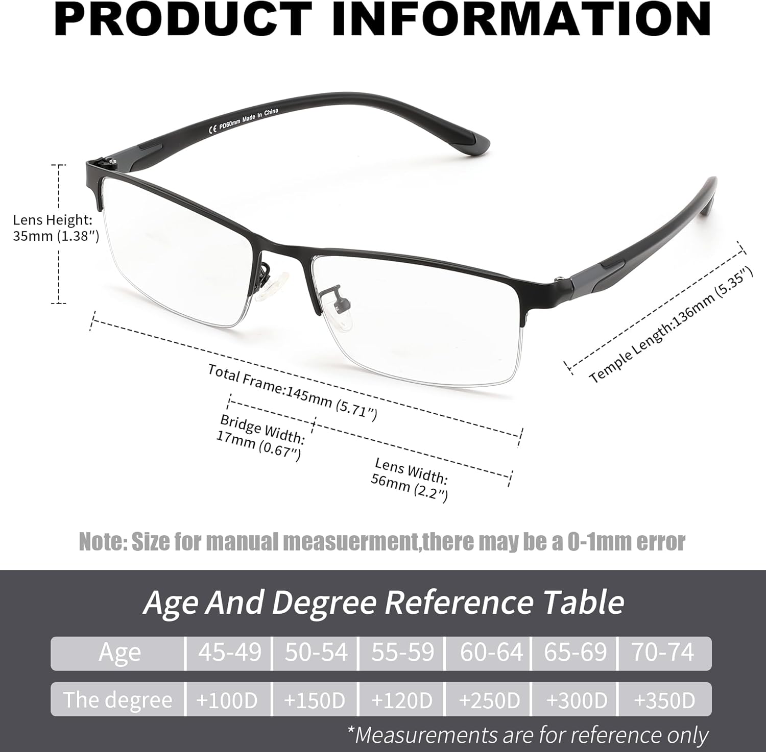 FEISEDY Blue Light Blocking Photochromic Multifocal Progressive Reading Glasses Vintage Half Frame UV400 Protection B1388