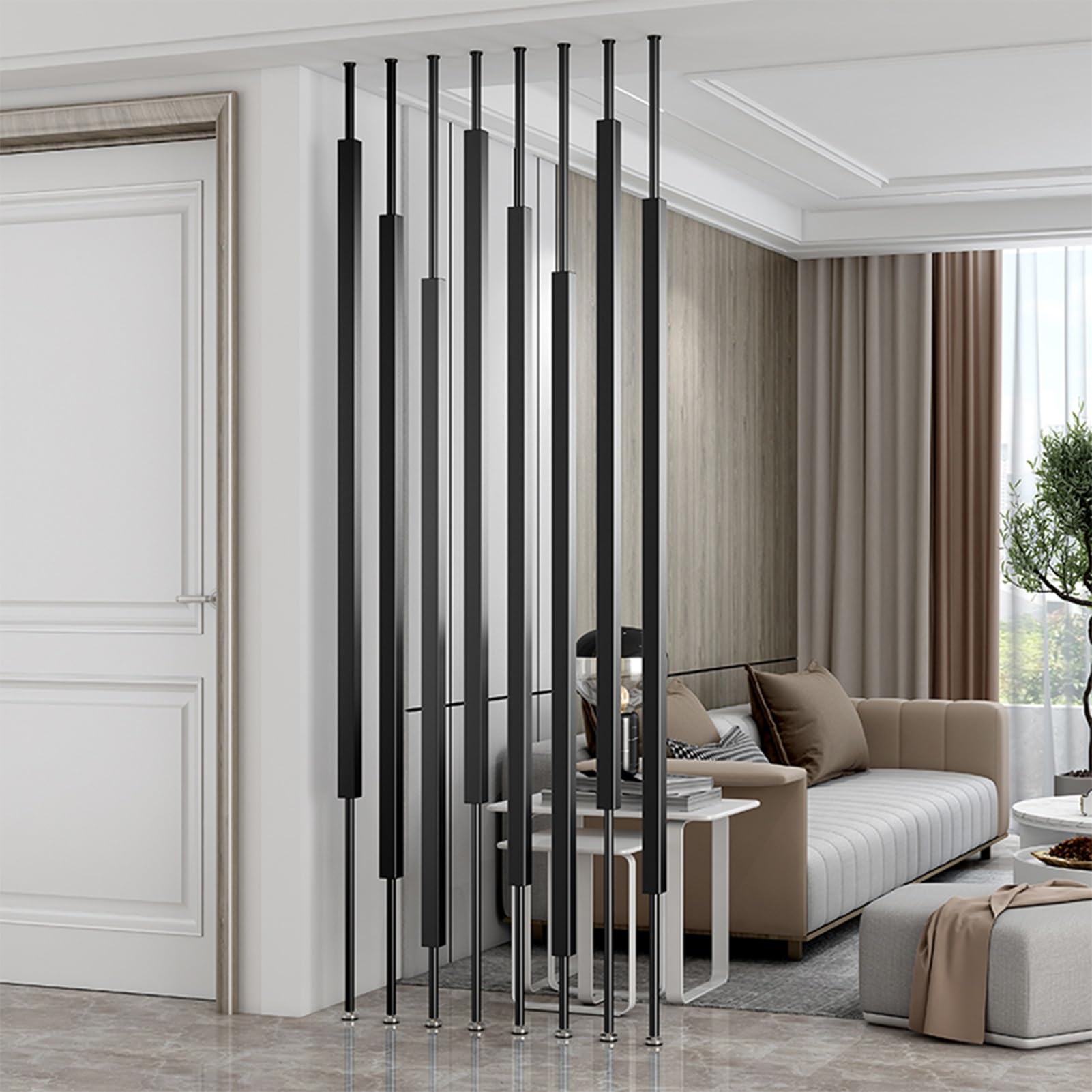 Séparateur de pièce sans perçage pour diviser un grand salon et protéger votre intimité