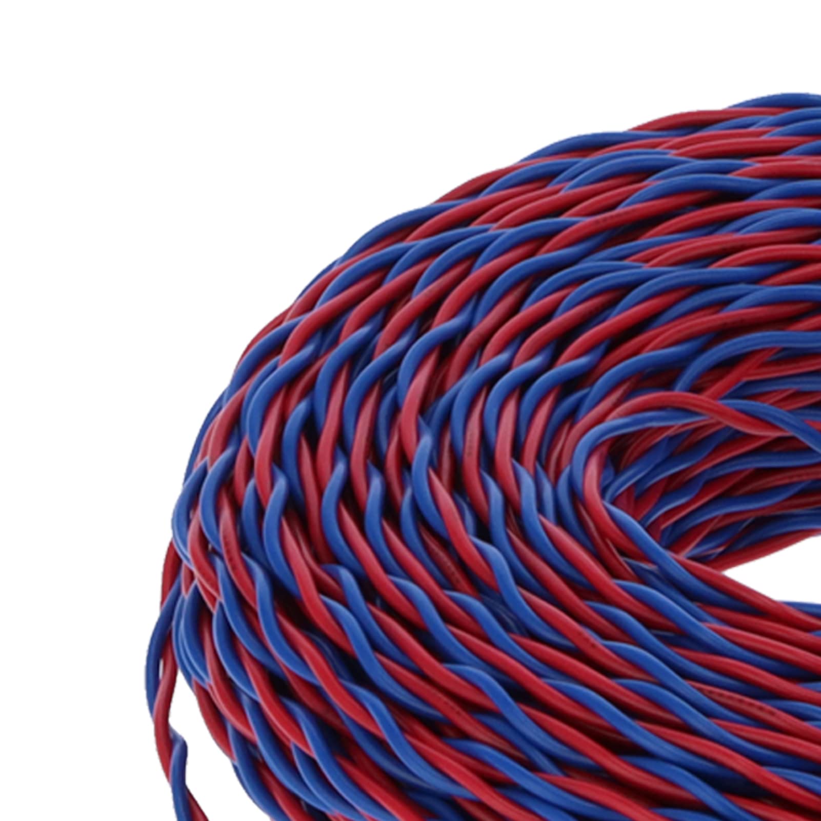 Oumefar Cable Aislado de 28 Núcleos, Revestimiento de PVC Rojo y Azul para Electrodomésticos, Conductor Eléctrico Flexible AC300V de 100m