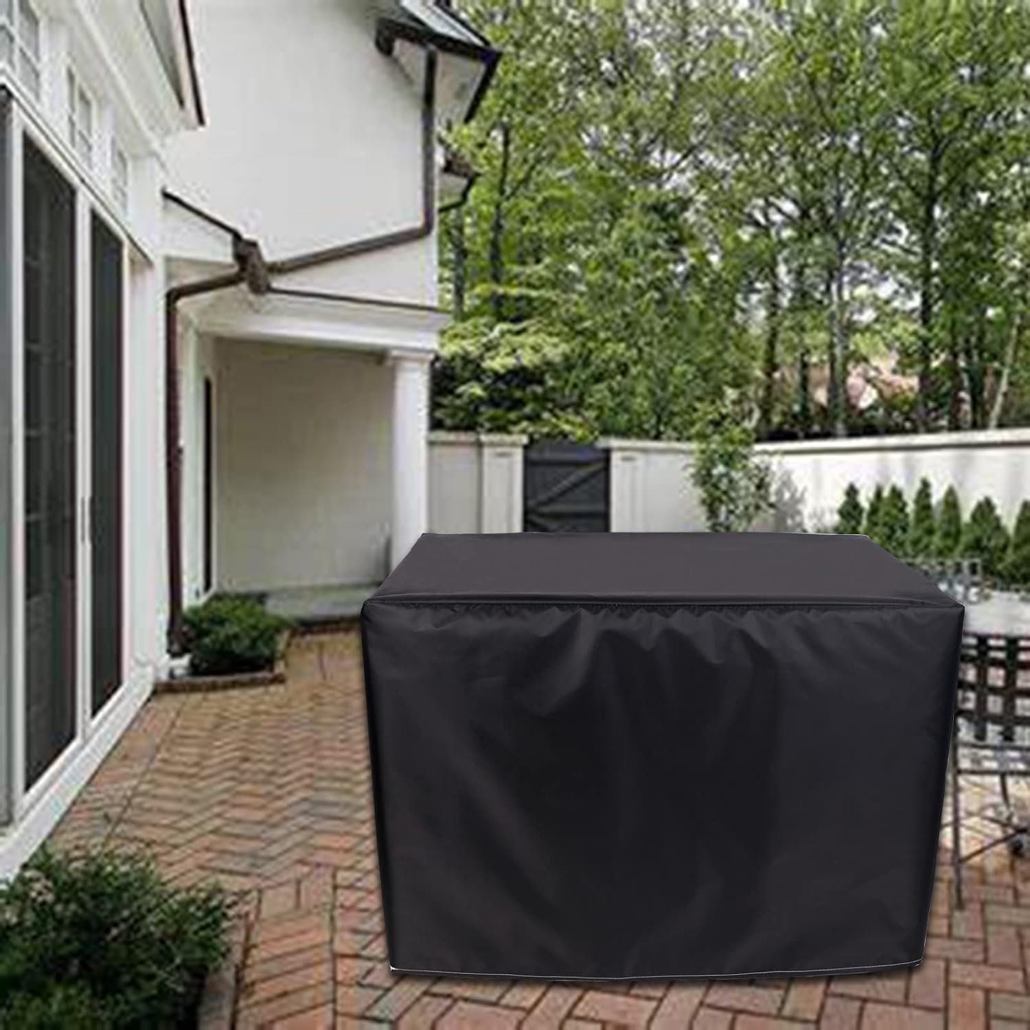 HUHJYUGE Furniture Covers for Outdoor Seating 420D Waterproof 61" L x 45" W x 26" H, Cover for Outdoor Furniture Sectional Windproof Dust-Proof, Patio Dining Table Cover Rectangle with Drawstring