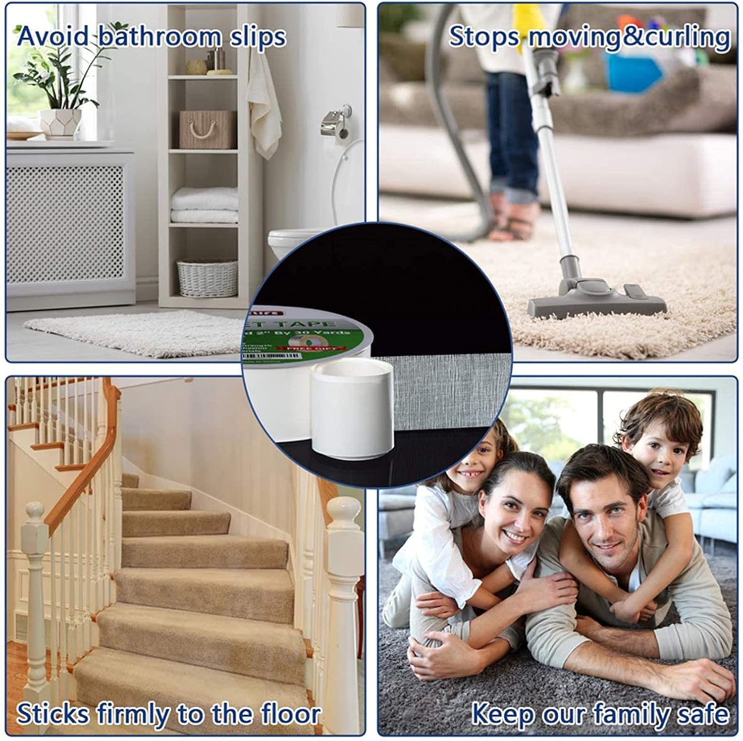 YYXLIFE Rug Tape Double Sided Carpet Tape Heavy Duty,2 Inch x 30 Yards,Carpet Adhesive Removable Multi-Purpose Tape Cloth for Area Rugs,Outdoor Rugs - Image 5