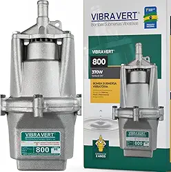 Bomba De Água Submersa Vibratória 800, 370W, Saída 3/4 Polegadas, Vazão 2350L/h, Para Poço e Cisterna, 220V