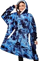 Vista 9 de BINSUNS Oversized Wearable Hoodie Blanket, Soft Fuzzy Microfiber & Sherpa Wearable Blanket Sweater with Giant Pocket