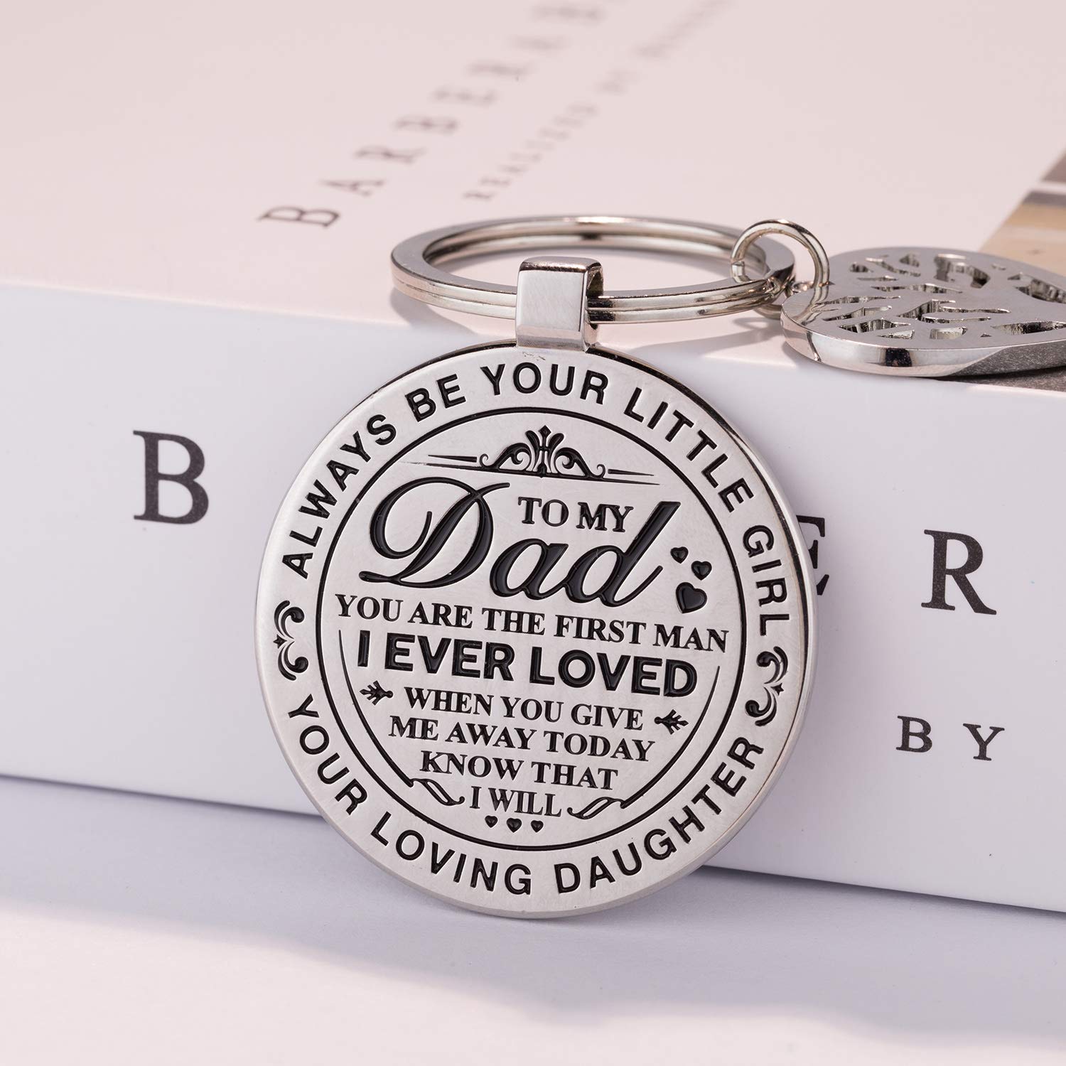 TERAVEX Dad Wedding Gifts Keychain Stainless Steel – Perfect Design for Dad, Father’s Day Gifts - Daddy I Will Always Be Your Little Girl Key Chain for Dad of Bride Gift Christmas Gift (Gift Package)