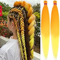 Vista 36 de Extensiones de cabello para trenzar preestiradas rosa con oropel de 26 pulgadas - 3 paquetes de trenzas sintéticas profesionales de ganchillo
