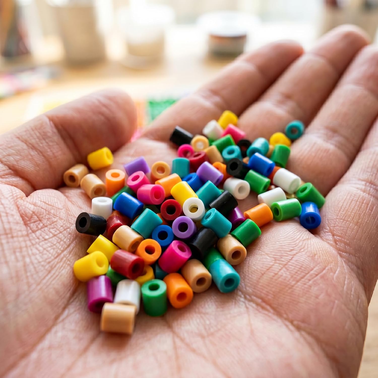 216 Colors Perler Beads & Fuse Beads Set Pre Storage Cases 2.6mm Mini Beads for Pixel Art, Keychains, DIY Crafts & Gifts