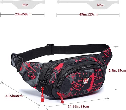 Miniatura 5 de HAWXUNG - Riñonera impermeable para hombres, correa ajustable para entrenamiento al aire libre, viajes, casual, correr, senderismo, ciclismo, pesca,