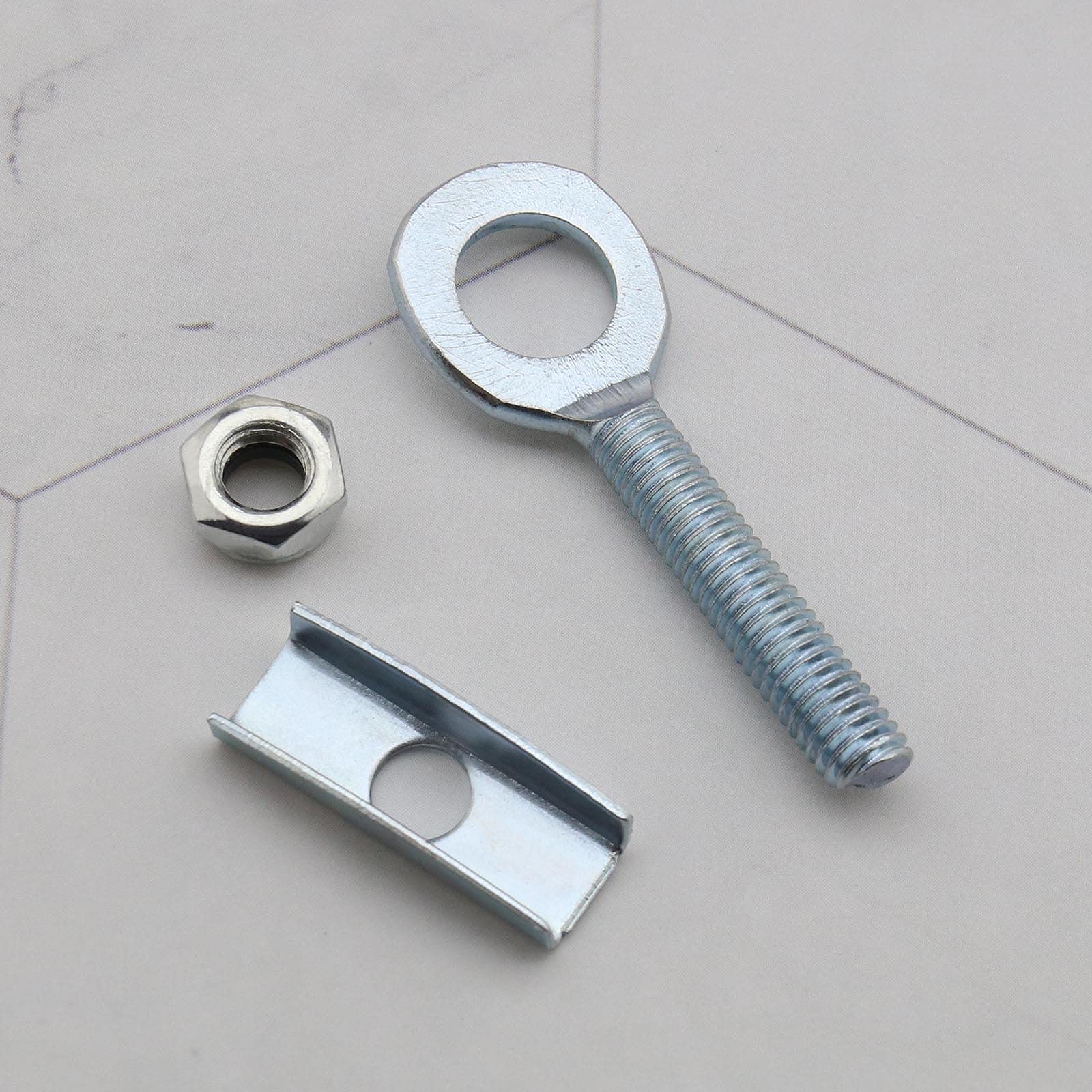 4 Piezas Ajustador Tensor de Cadena de de 10mm con Tuercas Antisuelto de Acero Plateado para Mini Moto Bicicletas de Carrera Motos de Cross Quads
