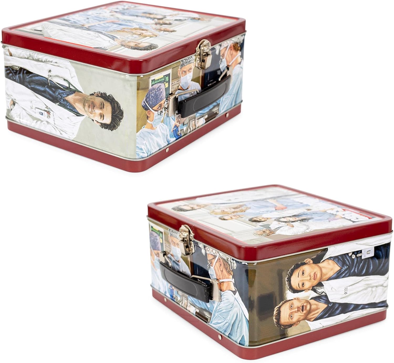 Retro Style Metal Tin Lunch Box Tote | Reusable Bag, Storage Organizer Container, Bento Box Accessories | Official TV Show Collectible | 8 x 7 x 4 Inches - Image 3