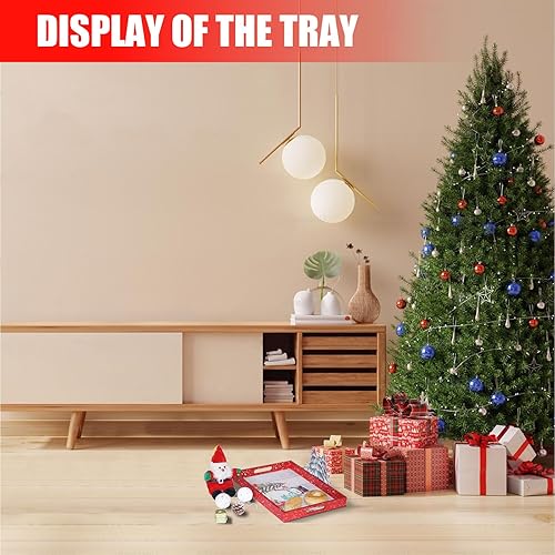 Miniatura 5 de Bandeja de servir de decoración navideña con asas Bandeja decorativa Mesa de centro Bandeja de servir Bandeja de Acción de Gracias - Bebidas de