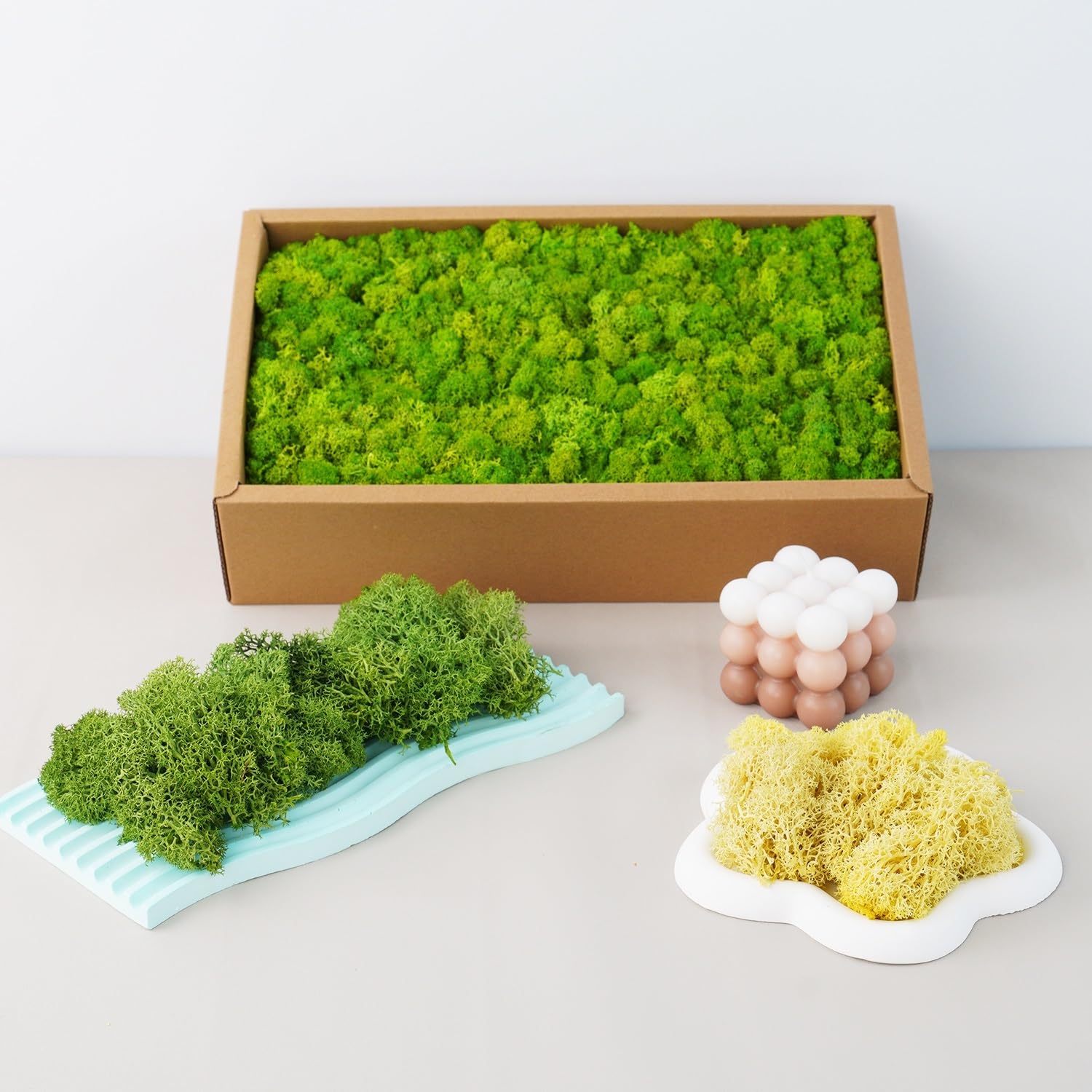 Hierba de Musgo de Vida eterna, Plantas Verdes Artificiales Artificiales, decoración for Sala de Estar, Mini Paisaje, Manualidades DIY, 100/200/500g