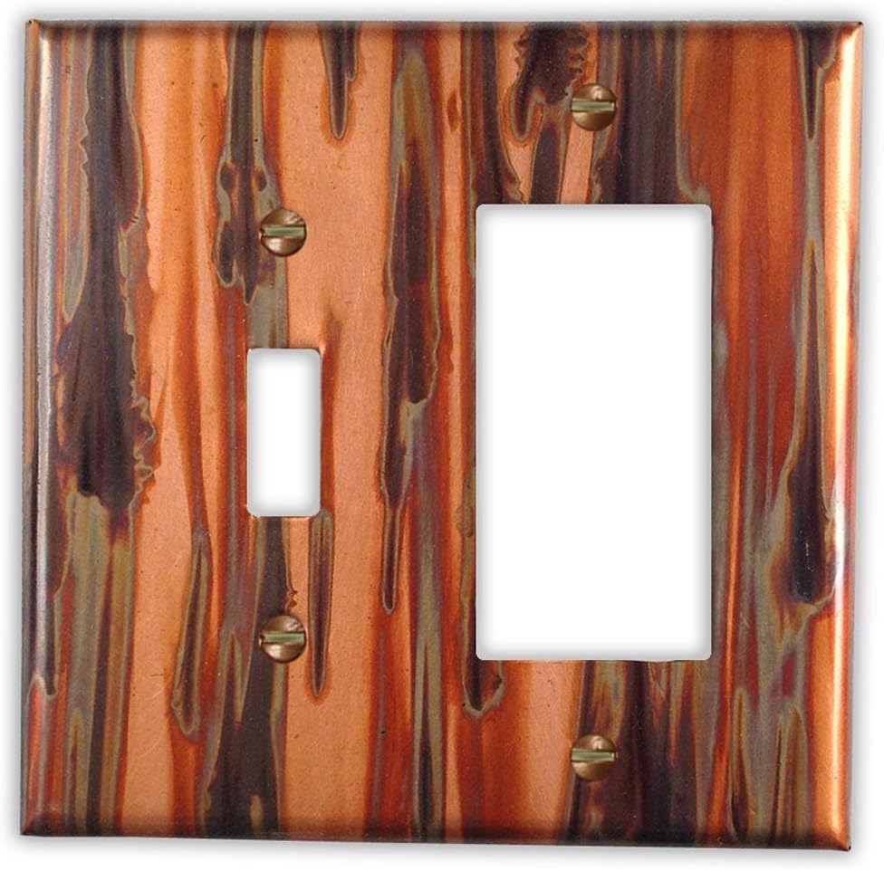 Enchantment Vertical Copper 1 Toggle / 1 Rocker Wallplate