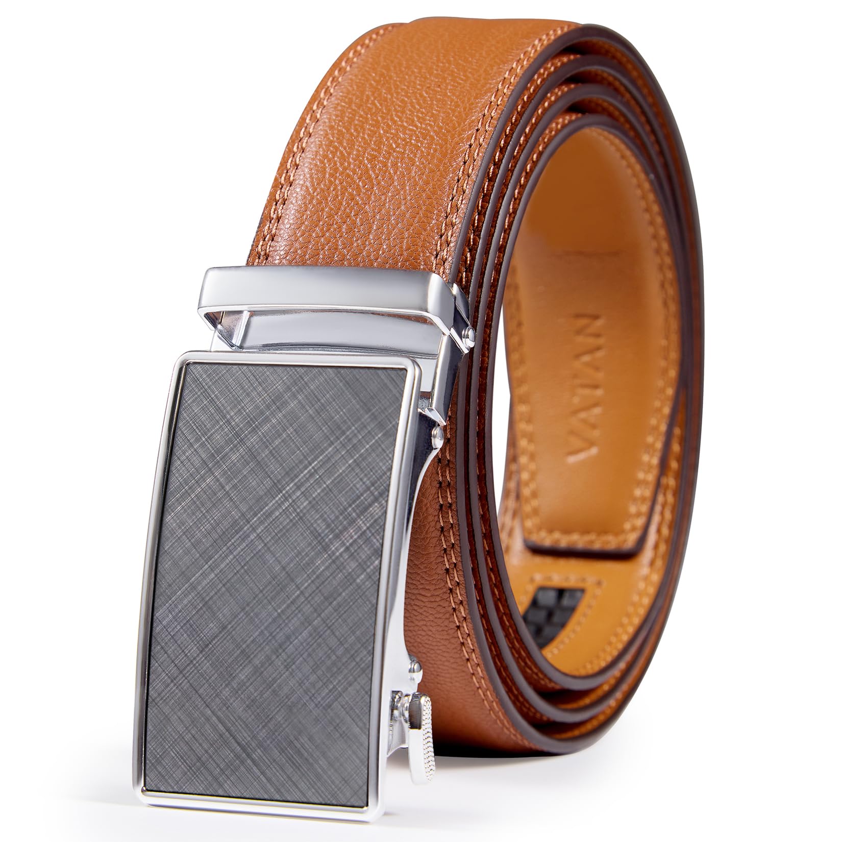 Vatan Men's Belt Leather Ratchet Belt for Men Dress Casual Every Day with Adjustable Buckle, Trim to Fit — view 9