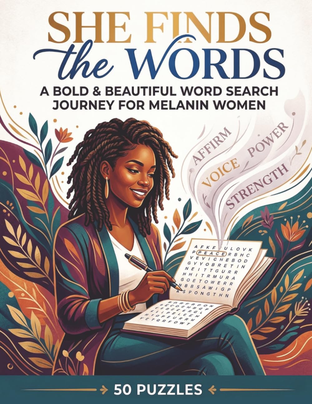 Melanin Women Word Search: 50 Uplifting Puzzles with Solutions