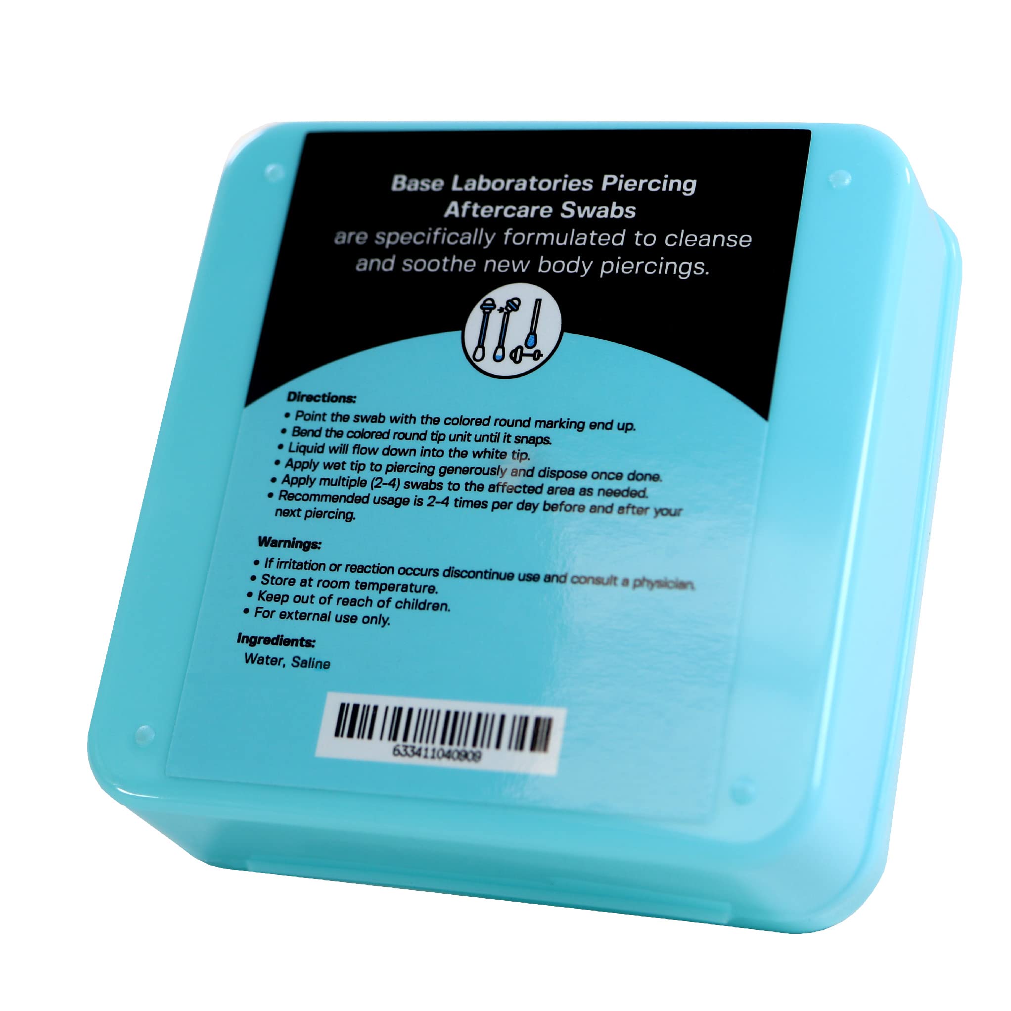 Base Labs Piercing Aftercare Kit 50 Medicated Swabs Cleanses