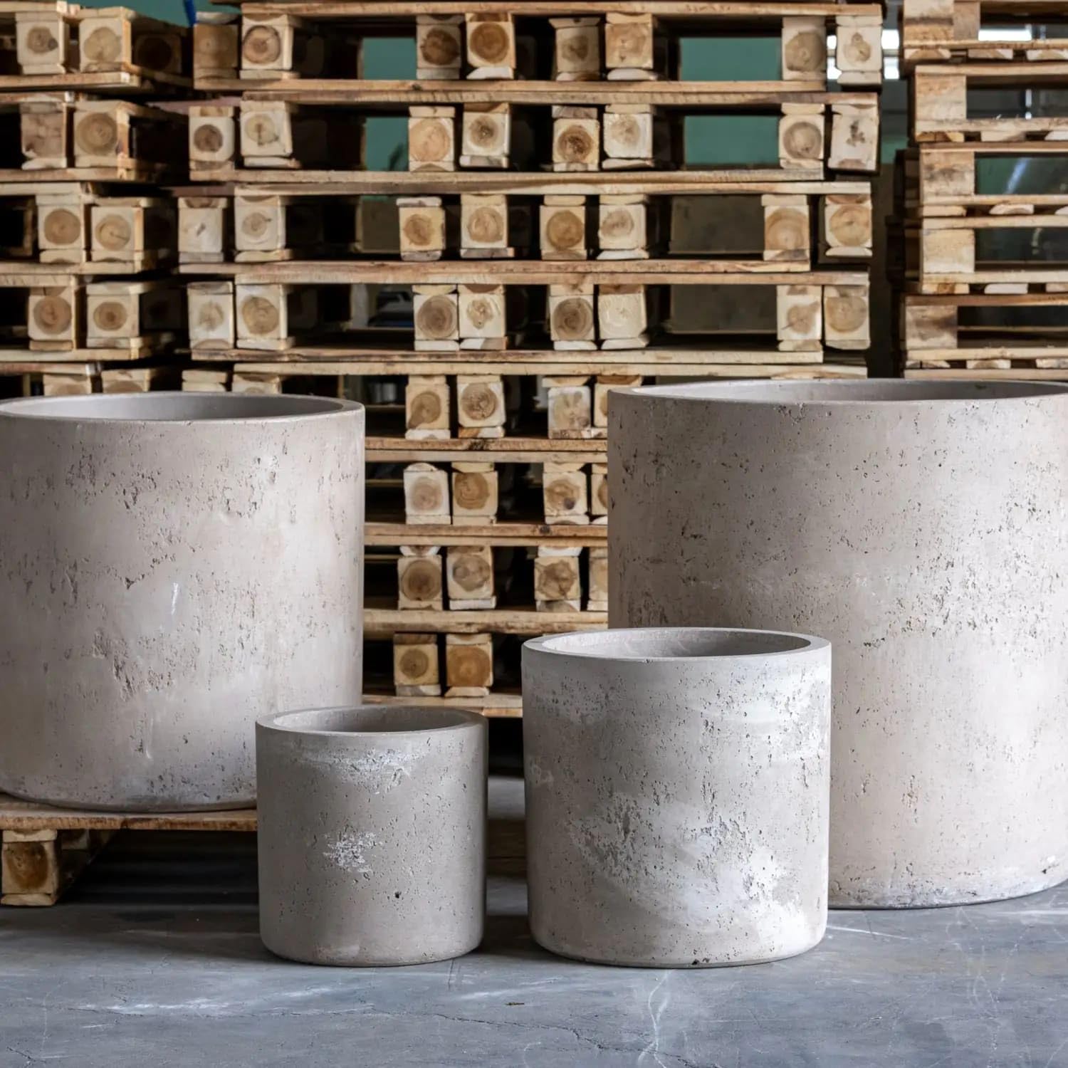 Jobu Concrete Plant Pot 20cm Taupe Beige