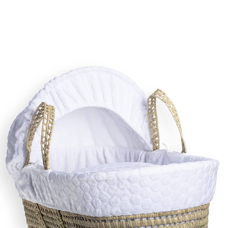 Clair De Lune Marshmallow Palm Moses Basket - Cream From Www