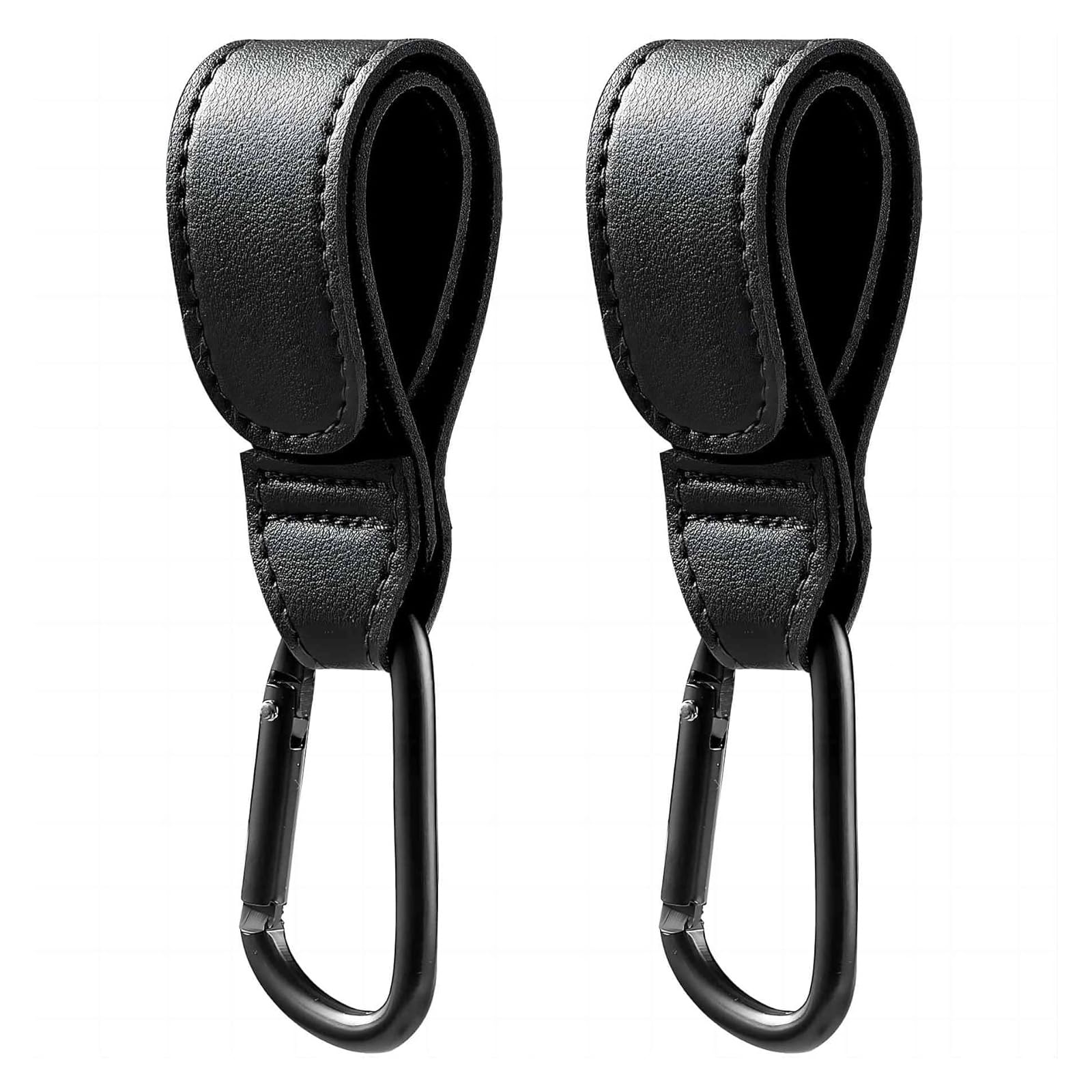 Stroller Hooks for Bags 2 Pack, Heavy Duty Stroller Clips with One-Hand Opening, Non-Slip Hooks for Diaper Bags & Shopping, Fits Strollers, Wheelchairs, Carts (11+ lbs Capacity)