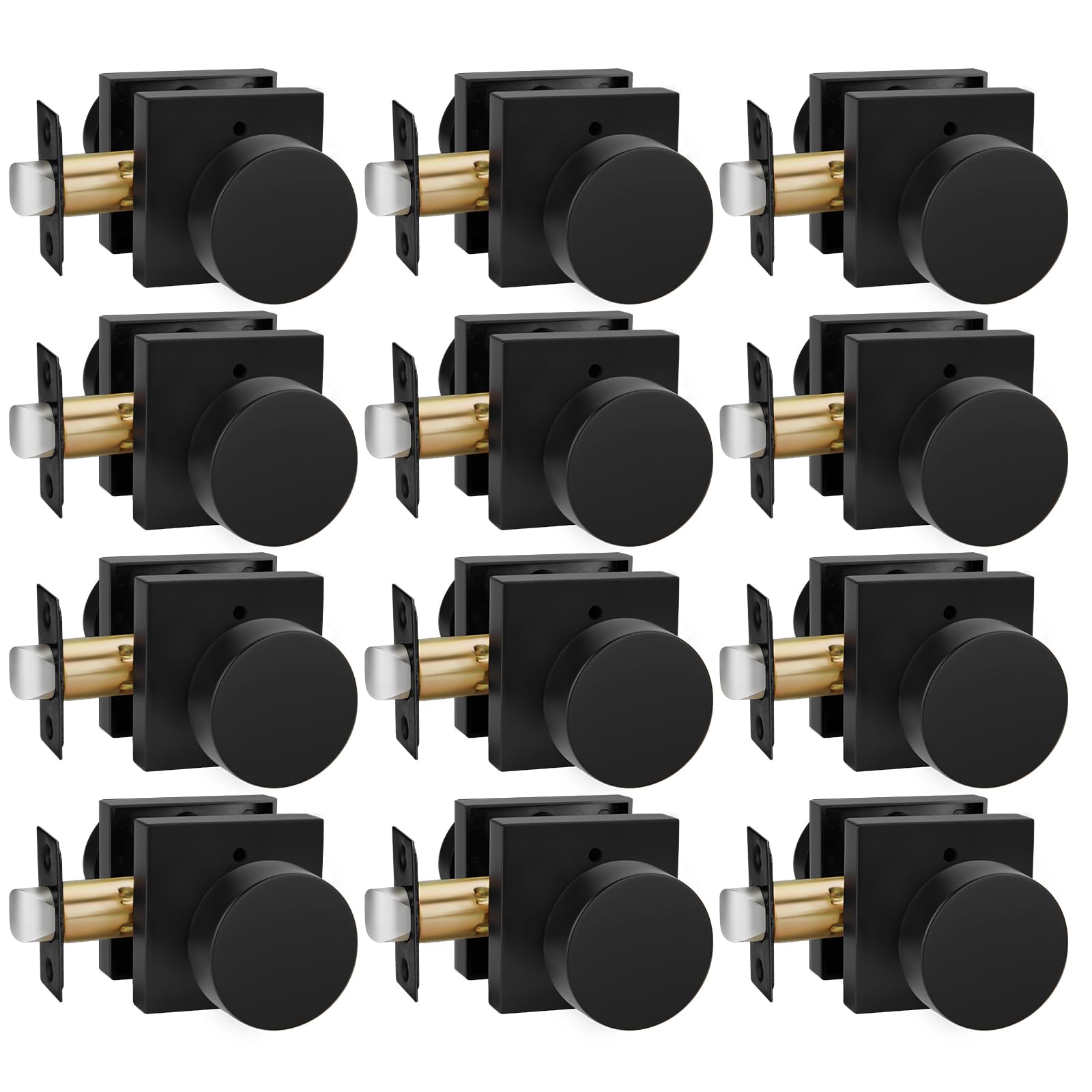 Goldenwarm Matte Black Door Knobs - 6 Pack -23 Goldenwarm Matte Black Door Knobs - 6 Pack -23