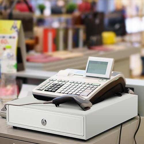 Miniatura 5 de Cajón de caja registradora de 2 piezas, 13 cajones de efectivo resistentes con 4 billetes, 5 ranuras para monedas, caja de bandeja de efectivo