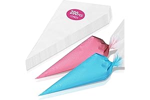 Piping Bags 200pcs - 12 Inch Disposable Piping Bags, Anti Burst Icing...