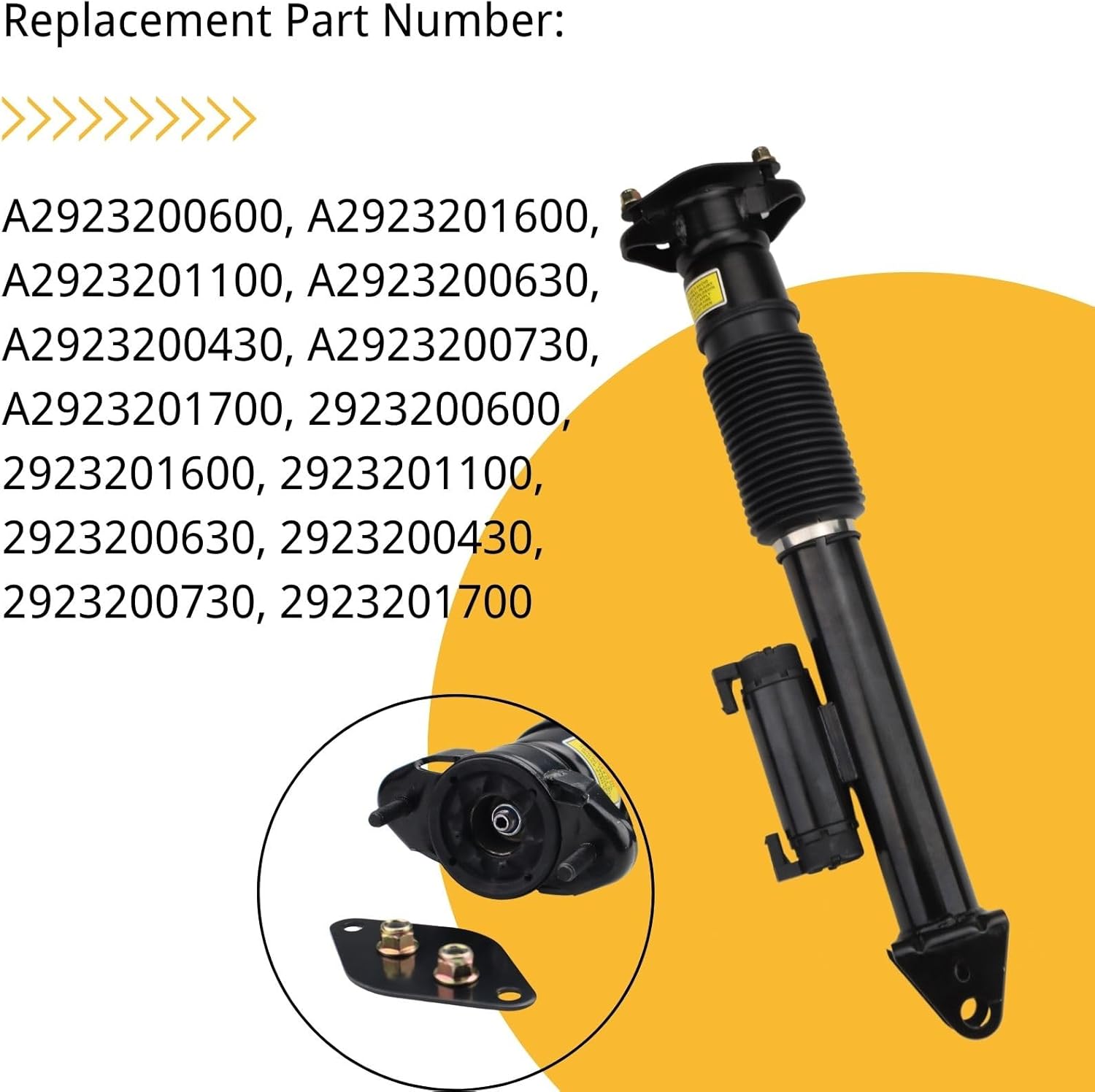 Pair Rear Shock Absorbers Struts w/ADS -2PCS For Mercedes GLE C292 GLE450 GLE500 GLE63 2015-2021 Replace A2923200600, A2923201600