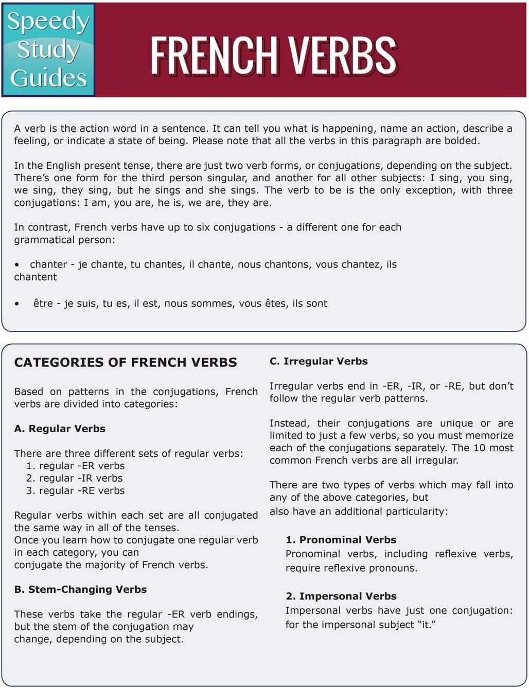 French Verbs (Speedy Study Guides: Academic)