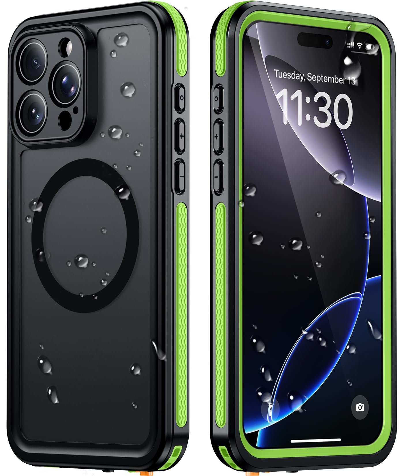 Temdan Designed for iPhone 16 Pro Max Case Waterproof, Green