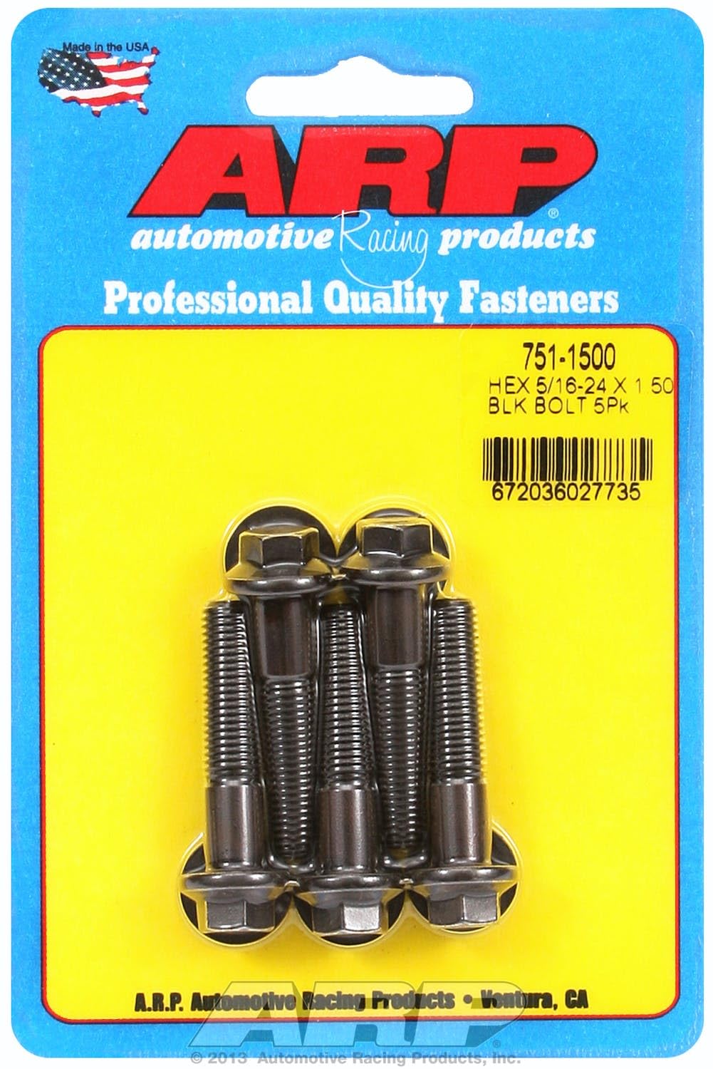 Boulon à oxyde hexagonal ARP 751-1500 noir contre la rouille et le grippage mécanique